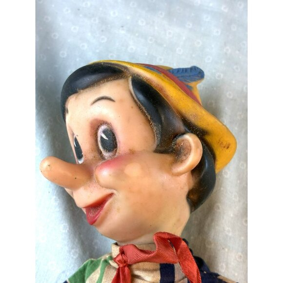 VTG 1950s Disney Pinocchio Hand Puppet Rubber Face Gund Mfg. Co. Needs TLC - Picture 2 of 11